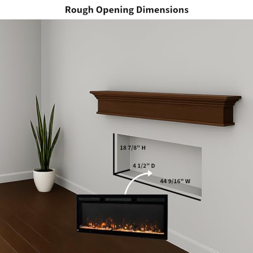 Touchstone Smart Electric Fireplace-The Fury 46" Wide- 4.5" Thin in Wall Recessed-100 Realistic Flame/Ember Bed Color Combos-1,500W Heater-Larger Viewing Area-Alexa/WiFi Enabled Touchstone