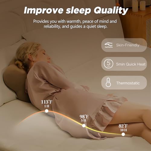 Templewet Heated Mattress Pad Twin Size - Single Control Electric Mattress Pad with 4 Heat Settings & 10 Hour Auto Off,Bed Warmer Mattress Cover 15" Deep Pocket,Machine Washable(White-Sherpa) Templewet