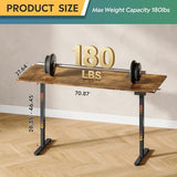DEVAISE 71 * 28 Inches Electric Standing Desk, Dual Motors for Quite Adjustment，3 Memory Preset Adjustable Stand up Desk, Computer Desk Sit to Stand Desk for Home Office (Rustic Brown) DEVAISE