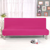Cornasee Stretch Futon Cover Slipcover Full Size,Fully Folding Armless Sofa Bed & Couch Protector,Machine Washable (Pink) Cornasee