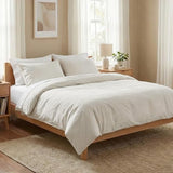 BIOWEAVES 100% Organic Washed Cotton Percale Weave Twin Duvet Cover Set | GOTS Certified Twin/Twin XL Duvet Cover & 1 Pillow Sham – 66x90 inches, Marshmallow BIOWEAVES
