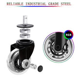 Computer Chair Wheels - 3" Heavy Duty Caster Wheels(2200lbs),Mute Rolling Desk Chair Wheels Replacement (Set of 5)-Rubber Office Chair Wheels for Carpet, Wood Floors,Hardwood Floors Minewill
