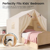 Tiny Land Kids Tent with Mat and Star Lights, Indoor Playhouse for Toddlers, 57"x36"x52" Large Reading Nook for Girls & Boys, Modern Bed Canopy for Kids Room, Teepe Tent