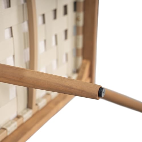 Christopher Knight Home Katarina Patio Acacia Wood Loveseat Furniture, Outdoor Loveseat Sofa with Comfy Fabric Cushions, 2-Seater Sofa with Handwoven Rope Backrest for Garden, Light Brown+Beige Christopher Knight Home