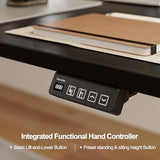 Grandder 63 x 55 Inch L Shaped Standing Desk, Electric Height Adjustable Corner Stand Up Desk, Sit Stand Corner Table Home Office Table, Black Top Black Frame Grandder