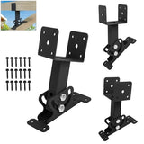 Wpbhk 3Pcs Roof Riser Brackets Kit Pergola Roof Riser Beam Bracket Pergola Support Brackets, Heavy Duty Roof Mount Brackets 3-1/2" Saddle Black for Gazebo Pergola Wpbhk
