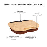 SUMISKY Lap Desk-Portable Laptop Table with Cushion Bamboo Platform Phone Holder SUMISKY