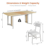 Itaar 5-Piece Dining Table Set for 4-6 People, 63" Extendable Kitchen Table and 4 Cushion Chairs, Dining Room Table with MDF Board & Metal Frame for Small Space, Easy Clean, Natural Itaar