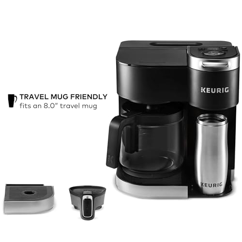 Keurig K-Duo Single Serve K-Cup Pod & Carafe Coffee Maker, with Multiple Brew Sizes, 60oz Removable Reservoir, Programmable Auto Brew Carafe, (Gen 1), Black Keurig