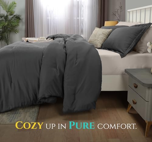 Queen Comforter Set 3 Piece Grey by Utopia Bedding, Comforters Queen Size, Bedding Comforters Sets, Down Alternative Soft Bed Set, 1 Comforter (88 x 88 inches) 2 Pillow Shams (20 x 26 inches) Utopia Bedding
