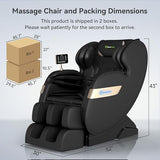 Real Relax Massage Chair Full Body of Dual Core S Track,Zero Gravity Realiner with App Control,Bluetooth,Foot Roller,Home or Office Use,Black and Gold Real Relax
