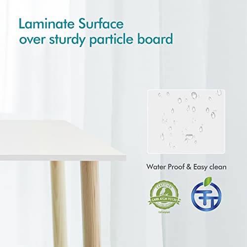 Kaboon 55x28 in White Tabletop, Wood Desktop One Piece, Table Top for Standing Desk, Laminate Wood Countertop, Reversible Wooden Tabletop Board for Kaboon