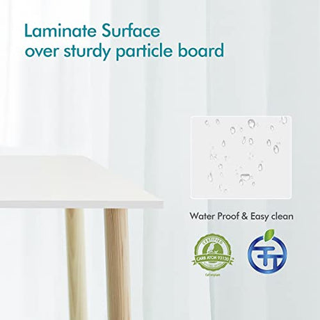 Kaboon 55x28 in White Tabletop, Wood Desktop One Piece, Table Top for Standing Desk, Laminate Wood Countertop, Reversible Wooden Tabletop Board for Kaboon
