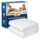 100% Waterproof Queen Mattress Protector Breathable Cooling 3D Air Fabric Mattress Cover Smooth Soft Hypoallergenic Noiseless Bed Cover Machine Washable Vinyl Free, 8-21'' Deep Pocket BOSANE