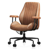 Ergonomic Office Chair 330LBS, Reclining Swivel Mid Back Desk Chair with Adjustable Height, Thickened Cushions, Comfy Executive Armchair for Home Office Synorla