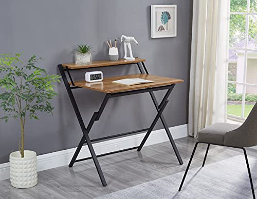 Ball & Cast Folding Computer Desk Foldable Laptop Table 2 Tiers, 32" W, Natural Ball & Cast