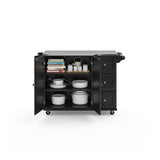 Pemberly Row Modern/Contemporary Wood Kitchen Cart in Black Pemberly Row