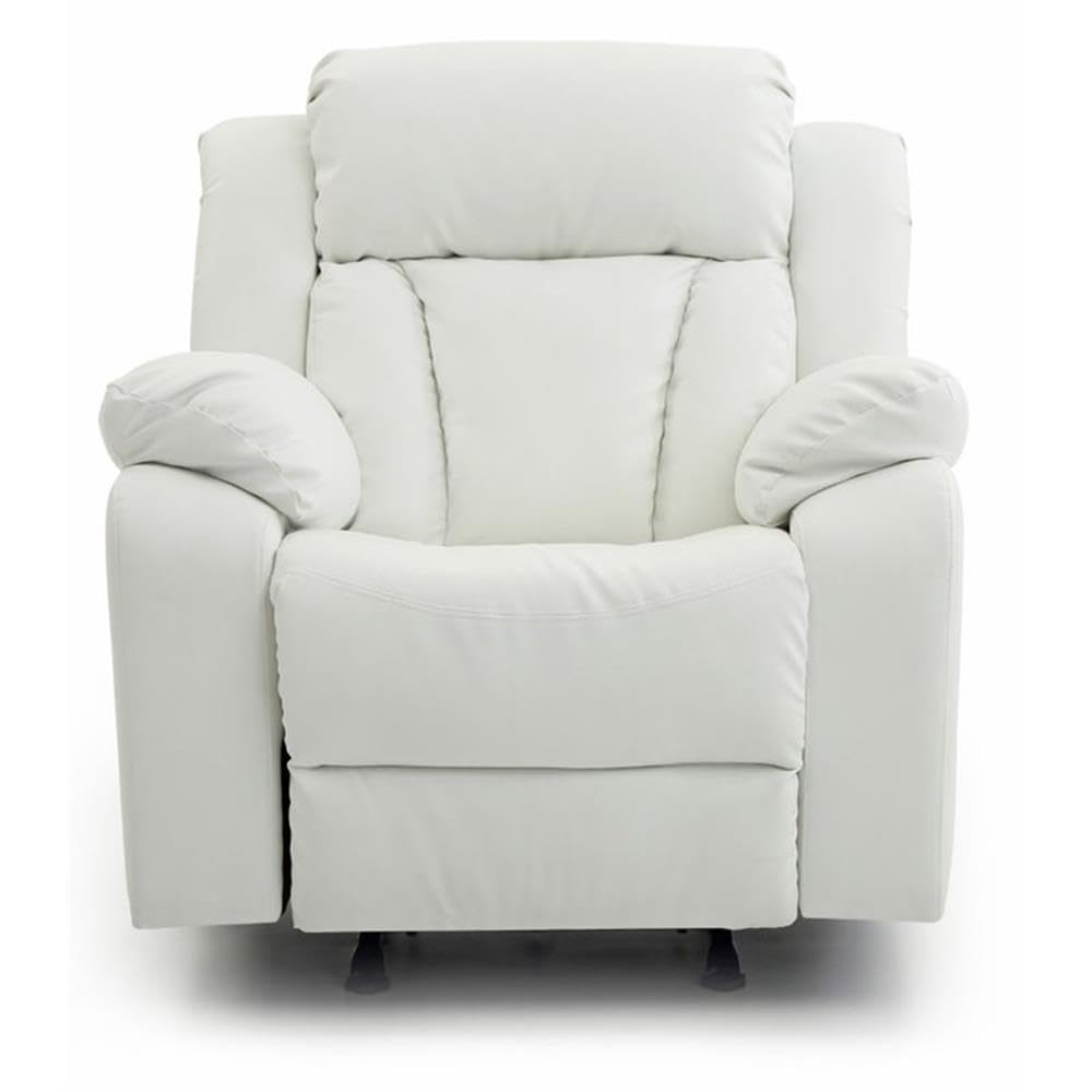 Glory Furniture Daria Faux Leather Rocker Recliner in White Glory Furniture