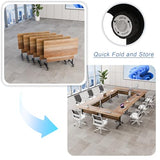 Usosidam Folding Conference Room Table with Wheels, Modular Flip-Top Conference Tables for Training Rooms, Classrooms & Seminars, Mobile Conference Table for Multi-Person Meetings Usosidam