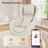 COLAMY Relaxing Massage Chair | Full Body and Spot Massaging,Heat, Low-Noise 3D Bluetooth Speaker, Massage and Leisure Dual-Use Chair| Living Room, Bedroom，White COLAMY
