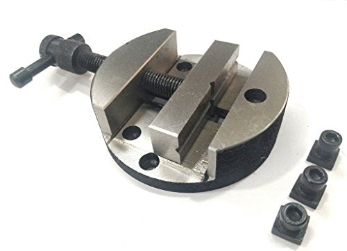 Small Round Vice 80 mm for 3" & 4" Rotary Tables & 3 x Fixing Tee Nuts-Milling Tool ADI