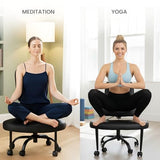 Cross Legged Office Chair Meditation ADHD Yoga Chair for Adults with Ergonomic Back Support Cushioned Seat and Leg Rest for Criss Cross Sitting Kneeling Fidgeting Height Adjustable 360° Swivel boldworks