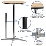 Flash Furniture Round Wood Cocktail Tables with 2 Columns, Set of 4, Natural Flash Furniture