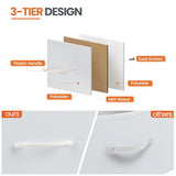 Sweetcrispy Nightstand with 2 Storage Drawers, 20" Height Small Bed Side Furniture End Table, Wooden Top Fabric Cabinet Kids Night Stand Mini Dresser for Bedroom, Closet, Entryway, Dorm, White Sweetcrispy