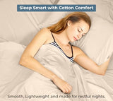 Royale Linens 100% Organic Cotton Fitted Sheet - Percale Weave - Super Soft Deep Pocket Bottom Sheets - Cream Elastic Sheet Twin Size - Twin Fitted Sheets Only - (39"x75"+15", Cream) ROYALE LINENS