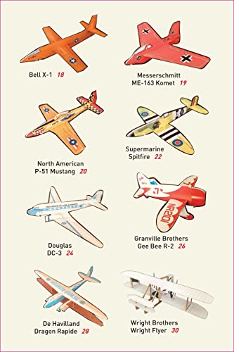 Scale Model Paper Airplanes Kit: Iconic Planes That Really Fly! Slingshot Launcher Included! - Just Pop-out and Assemble (14 Famous Pop-out Airplanes) WoodArtSupply