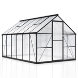 AirWire 12x8 FT Greenhouse for Outdoors, Quick Setup Polycarbonate Greenhouse with Roof Vent, Aluminum Large Walk-in Greenhouse for Outside Garden Backyard, Black AirWire