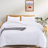 CLOTHKNOW White Queen Comforter Set White Bedding Comforter Sets All Season Soft Bed Comforter Sets Queen Comforter with 2 x Pillowcases CLOTHKNOW