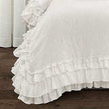 Lush Decor Ella Ruffle Lace Comforter, 2 Piece Set, Twin, Ivory - Cute Comforter - Twin Bedding Set - White Bedding - Coquette Decor - White Lace Trim - Ruffle Trim Lush Decor