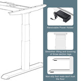 Fromann Dual Motor Electric Standing Desk Frame 3 Tier Legs Height Adjustable Handset with USB A+ C Ports Sit Stand up Desk Base for Home and Office (White) Fromann