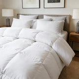 Hotel Suite Feather Down Comforter, Natural Fluffy Duvet Insert, Luxurious Hotel Collection Quilts, All Season Bedding Comforter, 100% Cotton Cover（Twin Size, 68 x 88 Inch, White） Hotel Suite