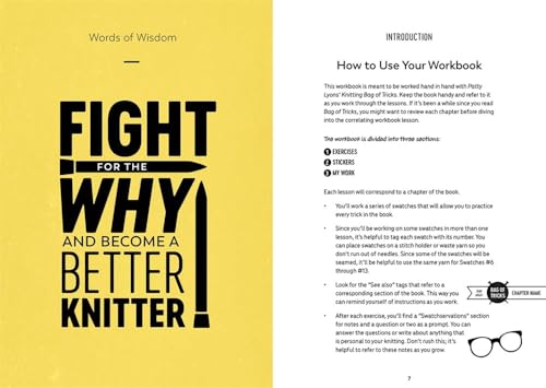 Patty Lyons' Knitting Bag of Tricks: The Official Workbook: Hands-on exercises to improve your knitting skills WoodArtSupply