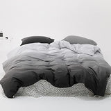Luxlovery Grey Gradient Comforter Set Queen Grey and White Bedding Set Full Men Women Minimalist Bedding Set Light Gray Soft Breathable Blanket Quilts Gradient Comforter Set Luxlovery