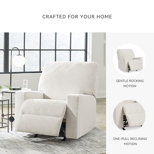 Signature Design by Ashley Rannis Casual Manual Rocker Recliner, White Signature Design by Ashley