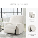 Signature Design by Ashley Rannis Casual Manual Rocker Recliner, White Signature Design by Ashley