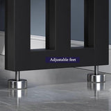 Floor to Ceiling Room Divider, Metal Room Divider, Entrance Hall Partition Screen Column Floor to Ceiling, Column Decor Grille Adjustable Height for Teahouse Coffee Shop Hotel (Black,270cm / 106.29"H) VIBRFURE