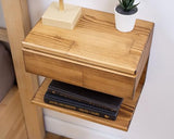 WOODCHES Floating Nightstand Side Accent or End Table with Storage Drawer, Wood Bedside Shelf, Handmade Floating Table (CAPE TOWN) WOODCHES