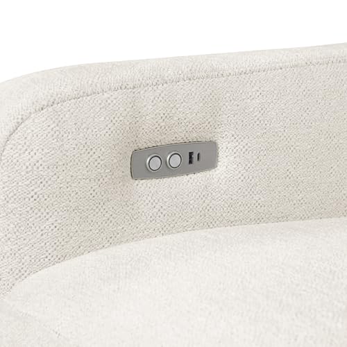 Lexicon Modern Power Recliner Chair with One-Touch Control and Charging Ports, Chenille Home Theater Seating, Wall-Hugger Reclining Chair for Living Room/Bedroom/Office, Easy Assembly, Beige