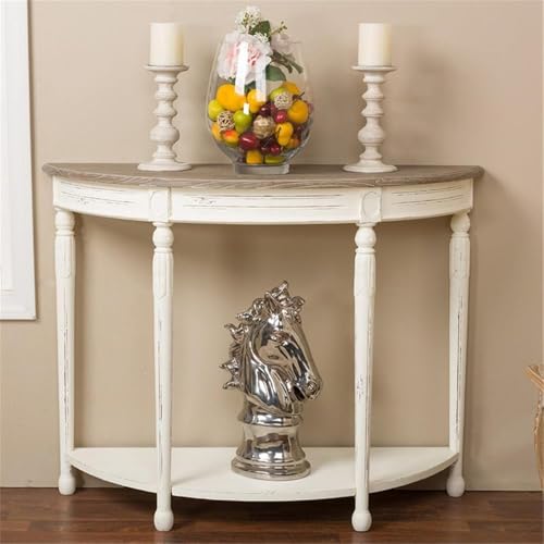 Baxton Studio Vologne Traditional Wood French Console Table, White Baxton Studio