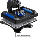 VEVOR Heat Press Machine for T-Shirts - 8 in 1 Heat Press Sublimation Machine with 360° Rotation/Dual-Tube Heating, 12 x 15 Swing Away Heat Press for DIY T-Shirts/Cap/Mugs/Heat Transfer Projects,Blue VEVOR