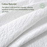 Aqzuxira White 100% Cotton Quilt Set Twin Size, 3 Piece Modern Textured Bedspread with Coin Pattern, Lightweight Crinkly Coverlet Sham Set, Soft Minimalist All Season Bedding, Garment-Washed Aqzuxira