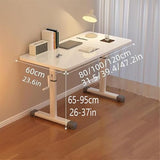 Manual Standing Desk, Adjustable Height Work Table Hand Crank Sit Stand Desk Home Office Desk Computer Workstation with Frame,White,120cm Generic
