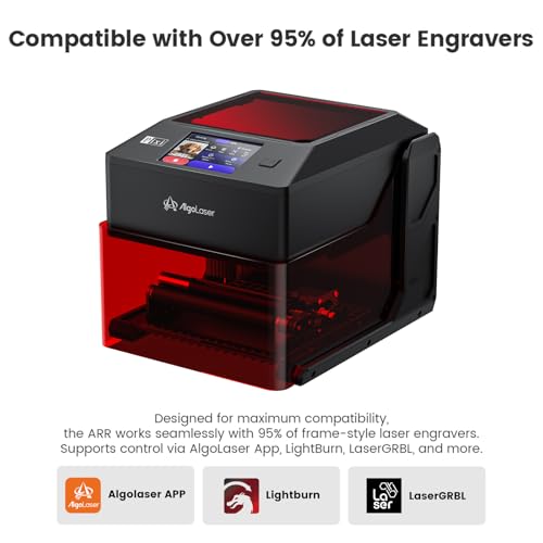 AlgoLaser Mini Rotary Roller for Laser Engraver – 360° Adjustable Y-Axis Rotary Attachment for Tumblers, Bottles & Cylindrical Engraving (Accessory Only, No Laser) AlgoLaser