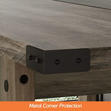 WAMPAT Set of 2 Farmhouse Dining Tables for 8-12 Persons with Heavy Duty Wooden Legs, 135.4 Inch Rectangular Modern Wood Kitchen Table for Dining Room & Living Room, Rustic Grey WAMPAT