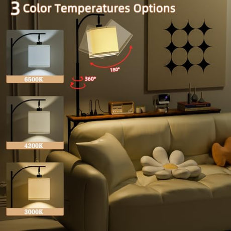 keomaisyto Skinny Console Table with Outlet, Narrow Sofa Table with 3-Color Light, Behind Couch Table with 3 Color Temperatures Led Bulb for Living Room, Bedroom, Entryway, Hallway keomaisyto