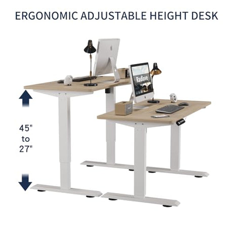 HEONAM 48 Inch Electric Standing Desk with USB Charging Port, Height Adjustable Sit Stand Desk with Memory Presets, Spacious Desktop and Sturdy Metal Frame for Home Office HEONAM